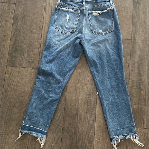 Abercrombie & Fitch ANNIE HIGH RISE Girlfriend Distressed Blue Jeans sz 28 6R - Picture 6 of 6